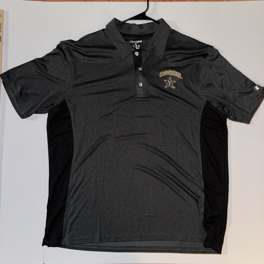 Men's XL Champion Vanderbilt Commodores Performance Golf Polo Shirt Black